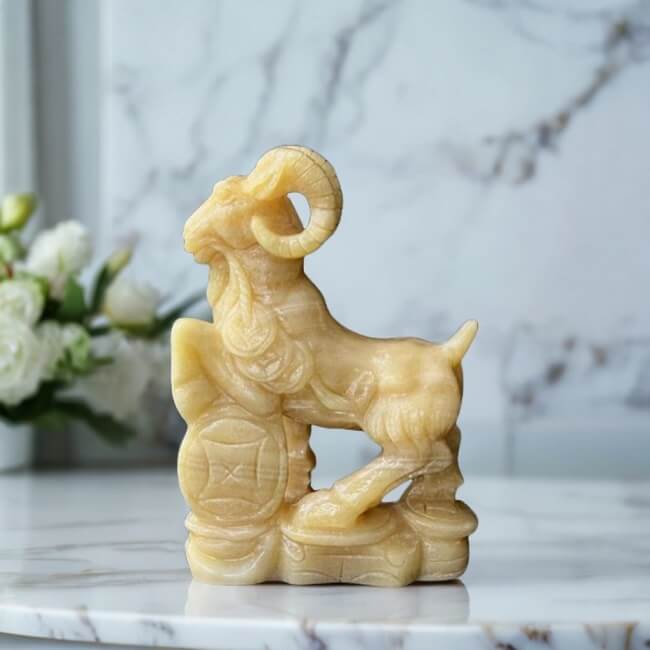 Tượng dê bằng đá ngọc hoàng long dê ngọc hoàng long