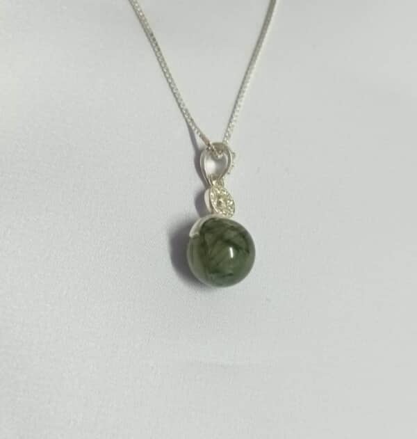 dây chuyền thạch anh tóc xanh bạc 925 Dây Chuyền Thạch Anh Tóc Xanh Bạc 925