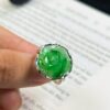 Mặt Dây Chuyền Hoa Mẫu Đơn Ngọc Sơn Thủy Bọc Bạc