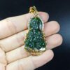 Mặt phật dây chuyền ngọc bích xanh bọc vàng