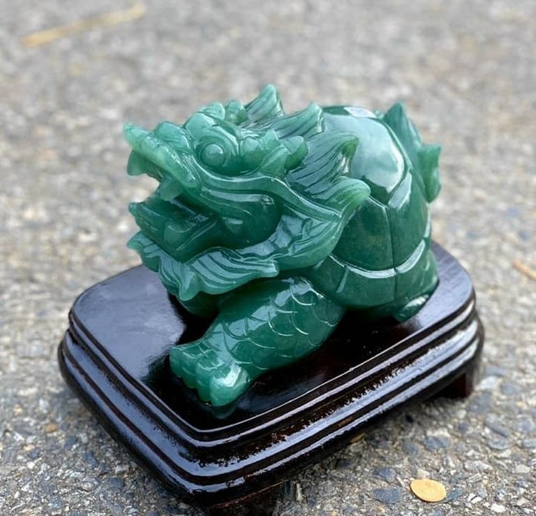 tượng long quy đá flourite