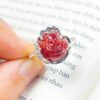 nhẫn hồ ly topaz đỏ